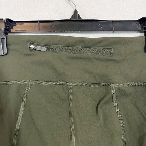 Lululemon Pace Rival Crop Leggings Green Mesh Pockets Workout - Size 4 - Picture 4 of 9